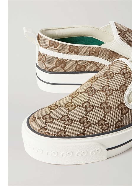 gucci tennis shoes black and white|Gucci tennis 1977 canvas sneakers.